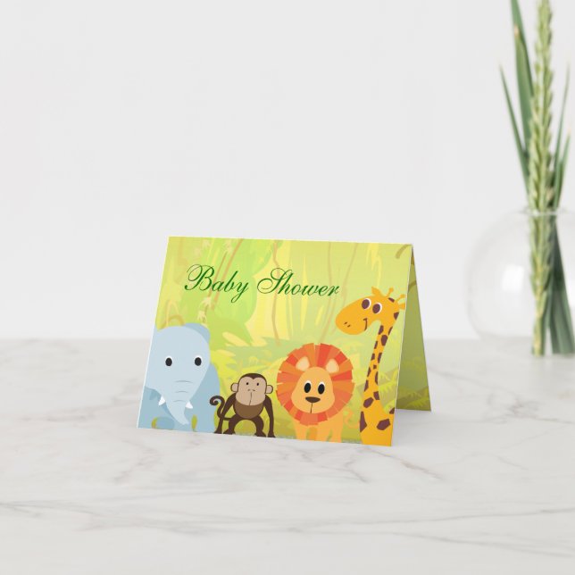 Invitation C'est un Baby shower de jungle (Devant)