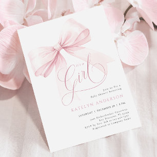 Invitation C'est un Baby shower de la croupe rose fille