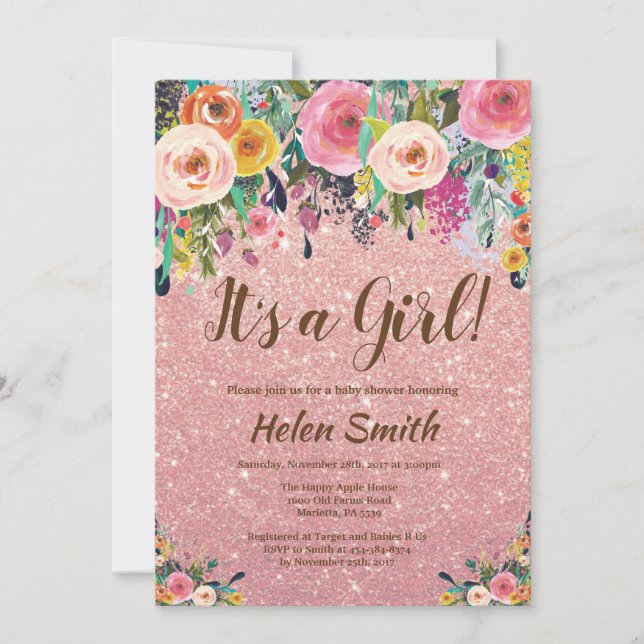 Invitation C'est un Baby shower de Parties scintillant d'or p (Devant)