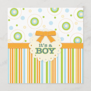 Invitation C'est un Baby shower d'Orange et de Stitches Bleus