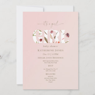 Invitation C'est un Baby shower Fille Blush