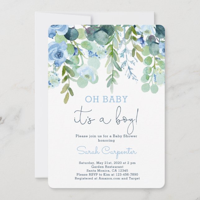 Invitation C'est un baby shower garçon (Devant)