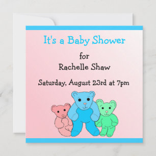 Invitation C'est un Baby shower rose et bleu