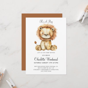 Invitation C'est un garçon adorable Lion Cub Baby shower garç