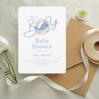 Invitation C'est un Garçon Baby Shower Marin