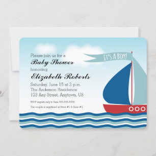 Invitation C'est un garçon Baby shower nautique