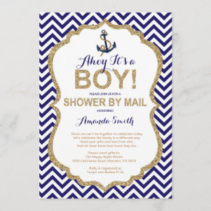 Invitation C'est un garçon ! Baby shower nautique par courrie