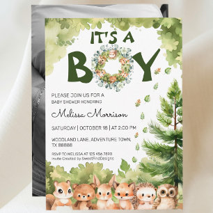 Invitation C'est Un garçon Bois Paradis Baby Boy Douche