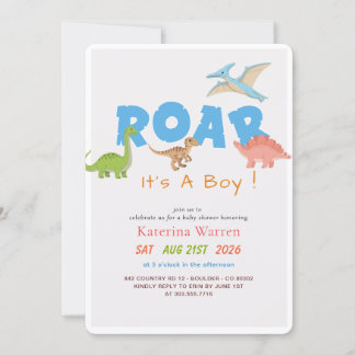 Invitation C'est un garçon Dino Dinosaur Shower Bébé