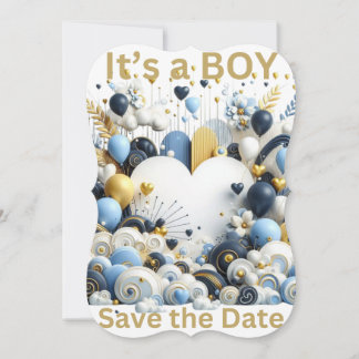 Invitation C'est un GARÇON enregistrer la date