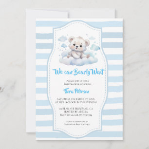 Invitation C'est un garçon qui attend la douche d'ours bébé e