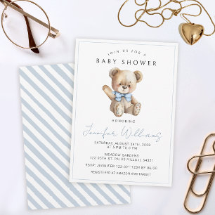 Invitation C'est un garçon simple en peluche baby shower invi