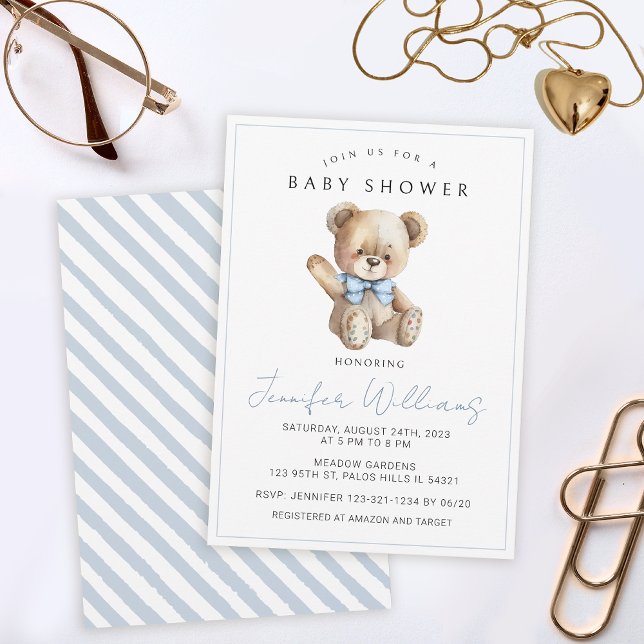 Invitation C'est un garçon simple en peluche baby shower invi (Créateur téléchargé)