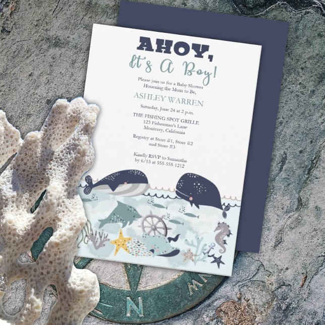Invitation C'est un garçon sous le Baby shower marin (Créateur téléchargé)