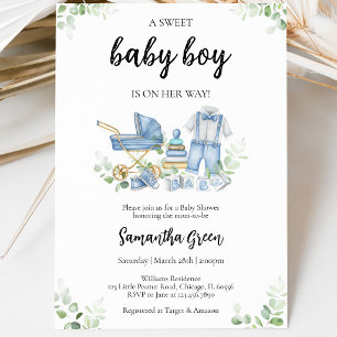 Invitation C'est un garçon Vêtements pour bébé Baby Shower