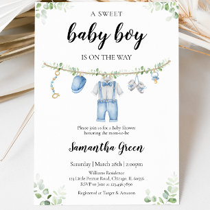 Invitation C'est un garçon Vêtements pour bébé Baby Shower