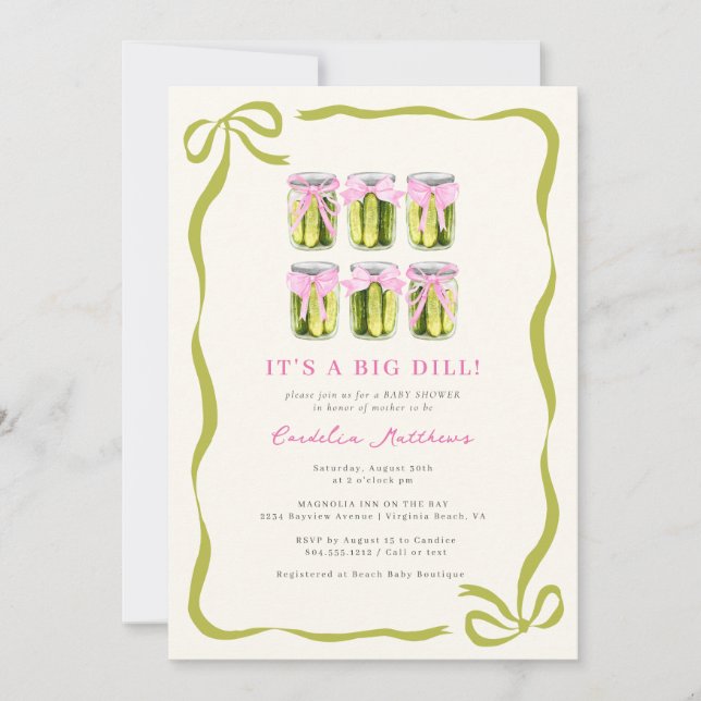 Invitation C'est un grand Baby shower de coquette de coquette (Devant)
