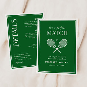 Invitation C'est un match parfait Tennis Bachelorette