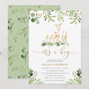 Invitation C'est un petit Baby shower de verdure pour animaux