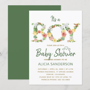 Invitation C'est un petit garçon baby shower de script de l'a