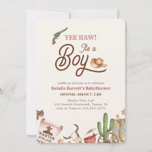 Invitation C'est une Baby Shower Western Cowboy pour garçon