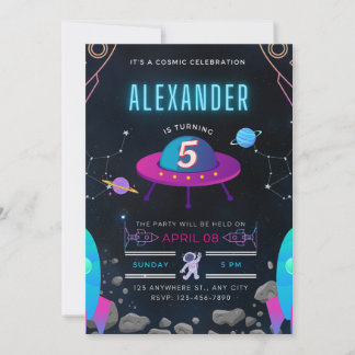 Invitation c'est une célébration cosmique 5ème anniversaire