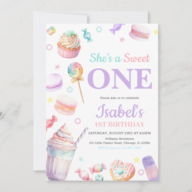 Invitation C'est une douce fête d'anniversaire (Devant)