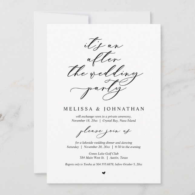 Invitation C'est une fête après l'évènement du mariage (Devant)