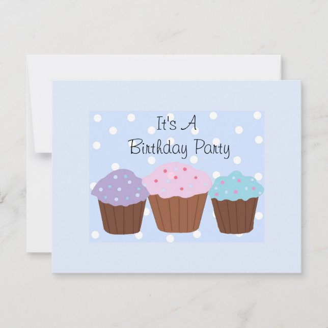 Invitation C'est une fête d'anniversaire (Devant)