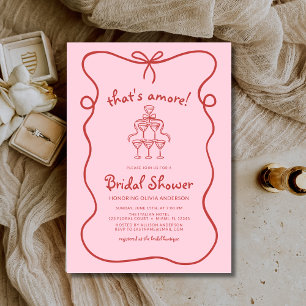 Invitation C'est une Fête des mariées rose Amore italienne ti