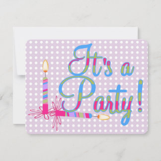 Invitation C'est une fête en violet