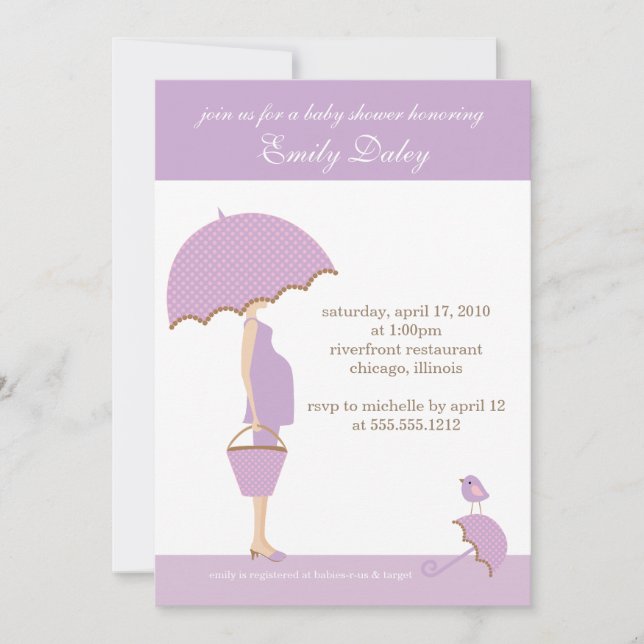 Invitation {c'est une fille!} baby shower d'invitation [lavan (Devant)