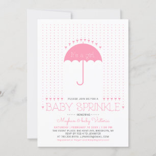 Invitation C'est une fille   Douce Cœur & Baby Sprinkle Parap