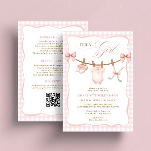 Invitation C'est une fille Golf Baby Shower Tout en Un