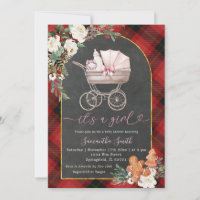 C'est une fille Porte bébé Rouge Noir Plaid Douche