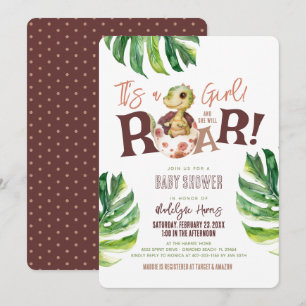 Invitation C'est une fille qu'elle va rôtir Baby shower d'oeu