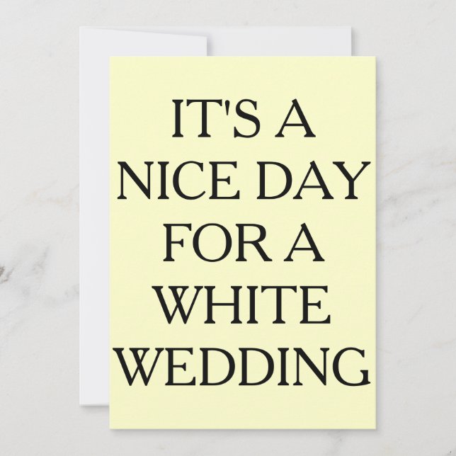 INVITATION C'EST UNE JOURNÉE AGRÉABLE POUR UN MARIAGE BLANC,  (Devant)