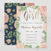 C'est une obscurité florale d'invitation de baby