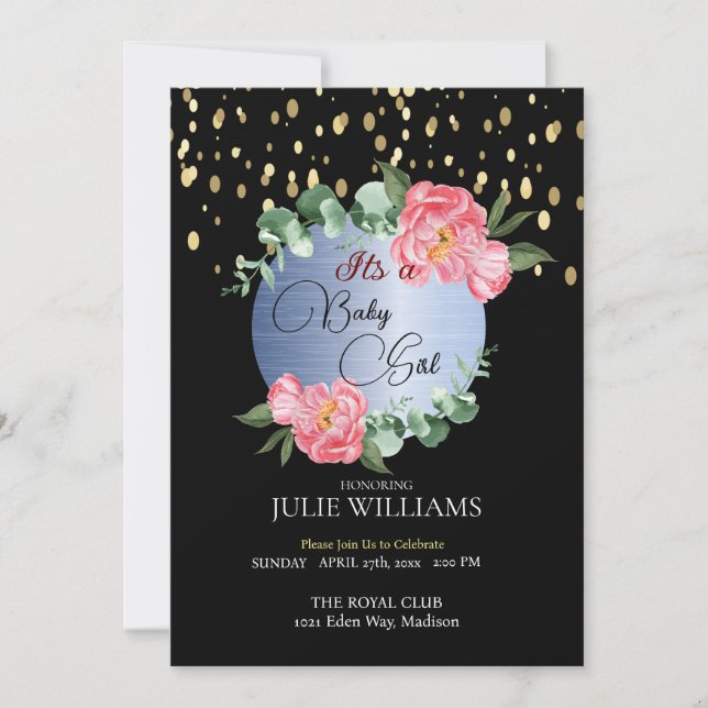 Invitation C'est une petite fille, Baby shower Modèle d'invit (Devant)