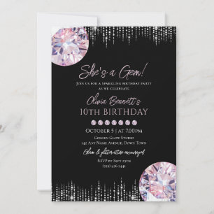 Invitation C'est une pierre précieuse gemme étincelante glam 
