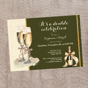 Invitation C'est une soirée de Champagne Gold pour une double