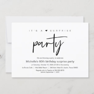 Invitation C'est une surprise fête d'anniversaire Invitat