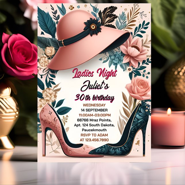 Invitation Cette chaussure élégante femme adulte nuit 30e ann (Créateur téléchargé)