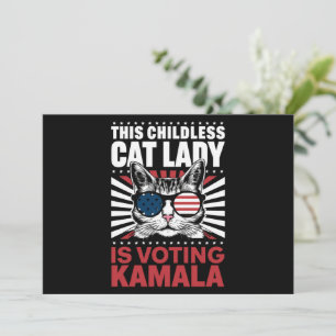 Invitation Cette dame au chat sans enfant vote Kamala 2024