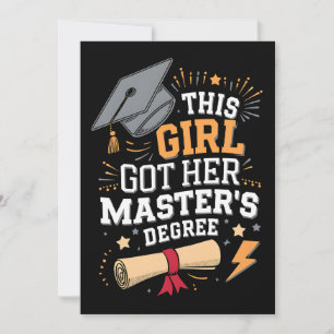 Invitation Cette fille a obtenu son diplôme de master