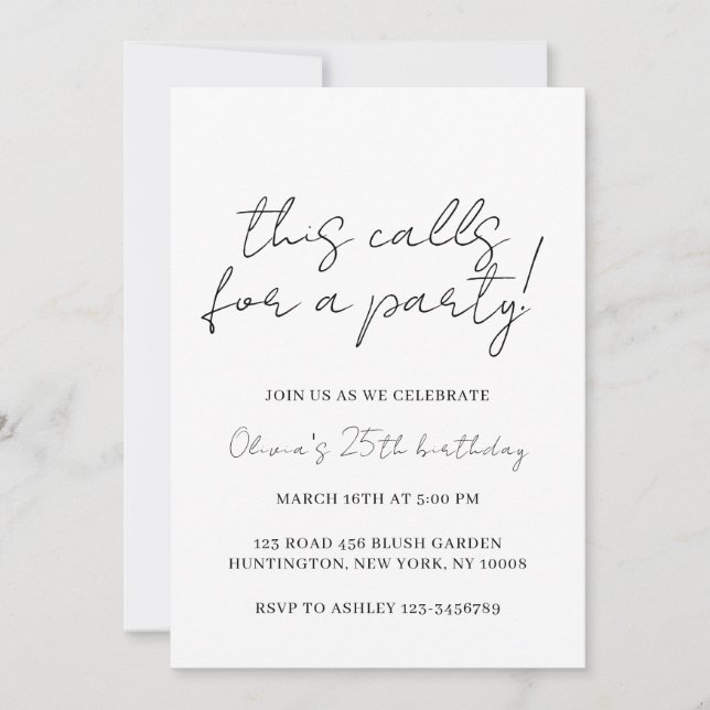 Invitation Cette occasion mérite une fête Modèle d'invitation (Devant)