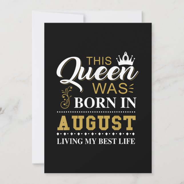 Invitation Cette Reine Est Née En Août Cadeau Anniversaire (Devant)