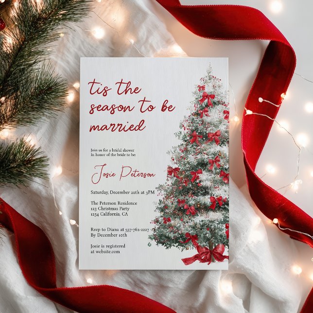 Invitation Cette saison pour être marié Fête des mariées d'hi (Tis The Season to Be Married Winter Bridal Shower Invitation)