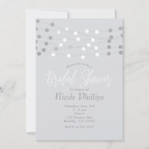 Invitation Chaîne d'argent blanc illumine Fête des mariées mo