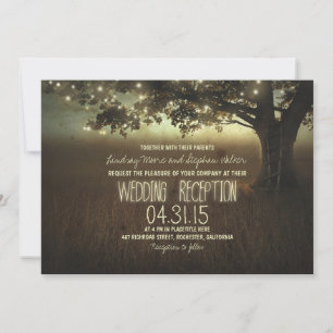 Invitation chaîne de lumières réception de mariage rustique